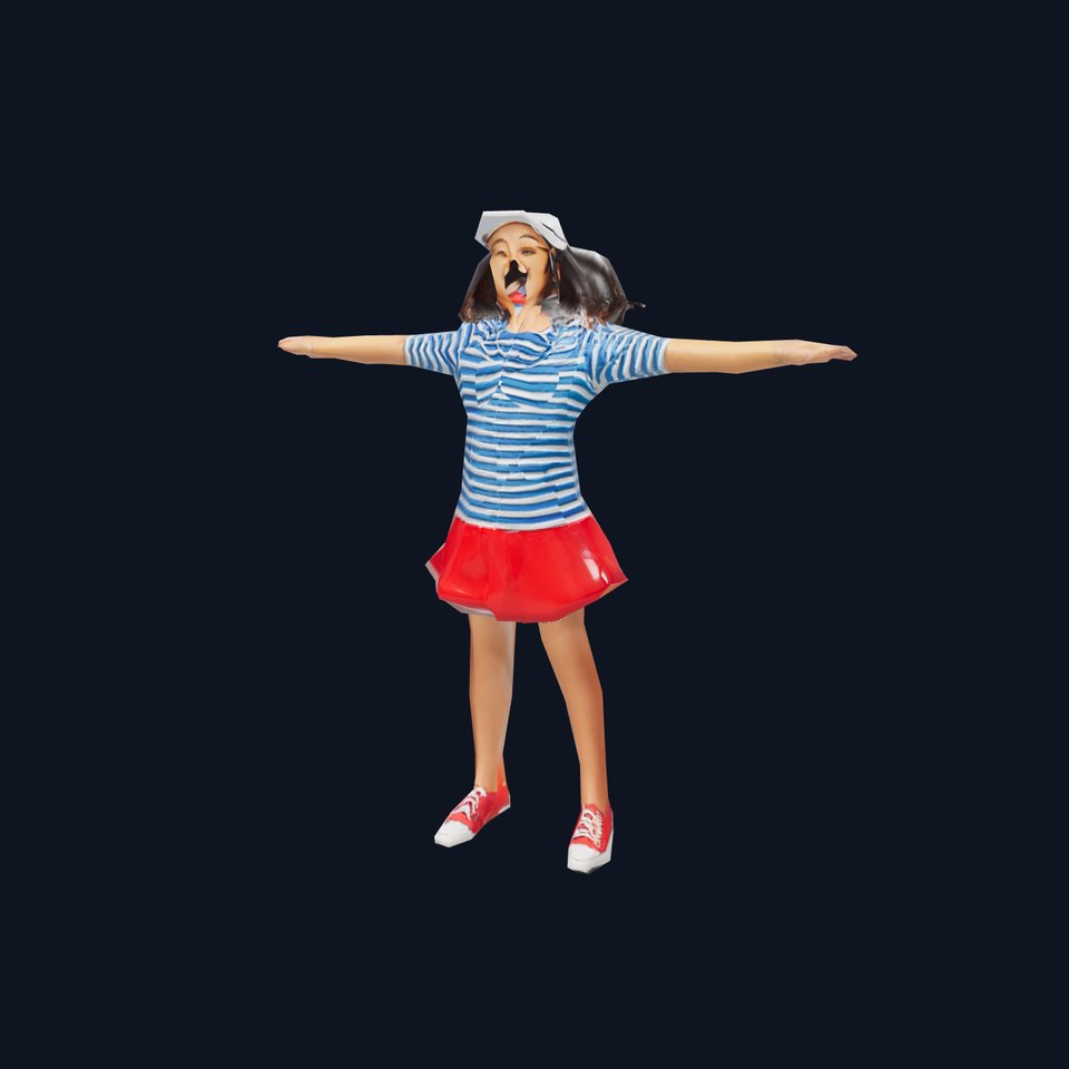 Cheerful Child in Casual Outfit Model Pack